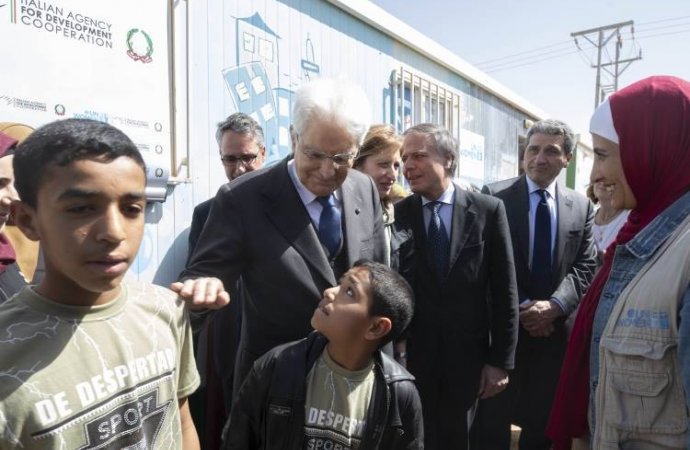 الرئيس الايطالي يزور مخيم الزعتري