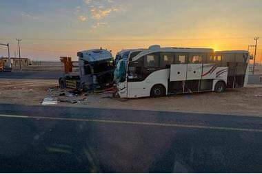 حادث سير لحافلة معتمرين أردنيين في المدينة بالسعودية