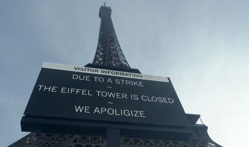 إغلاق برج إيفل ليوم واحد بسبب إضراب الموظفين