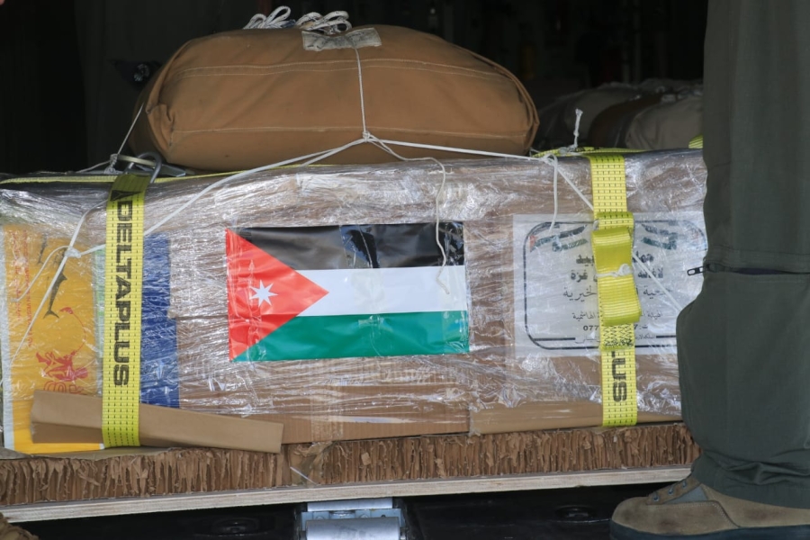 28 شاحنة مساعدات ترافق المستشفى الميداني الأردني خان يونس2