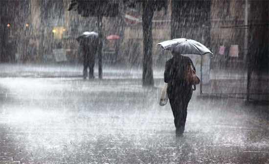 تزايد تأثر الاردن بالمنخفض وأمطار رعدية في عدة مناطق