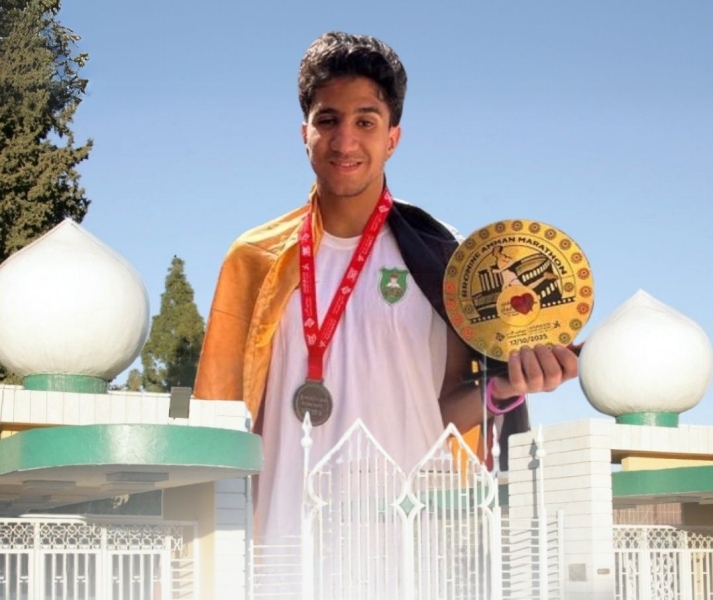 الطالب محمّد مصلح من الجامعة الأردنيّة يظفر بذهبية برومين ماراثون عمّان الدَّوليّ