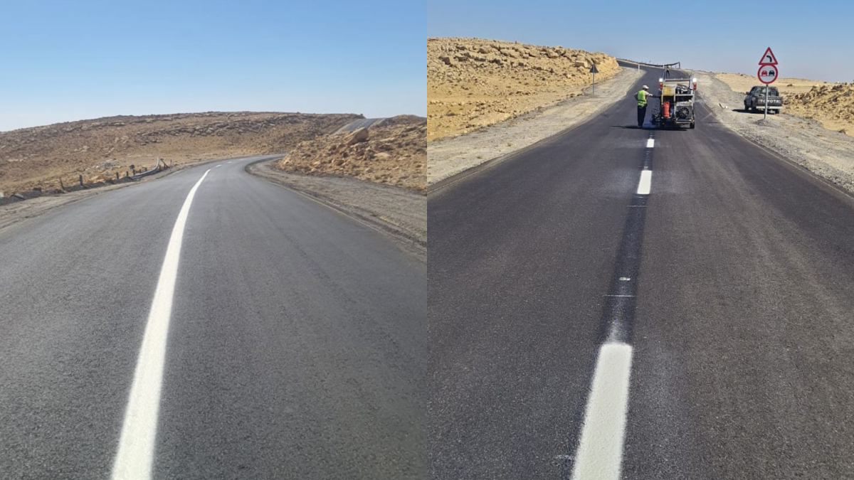 إنجاز مشروع صيانة طريق الرصيف الملوكي في معان بنسبة 100