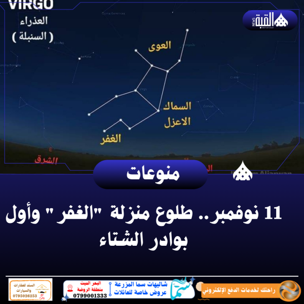 11 نوفمبر.. طلوع منزلة الغفر وأول بوادر الشتاء