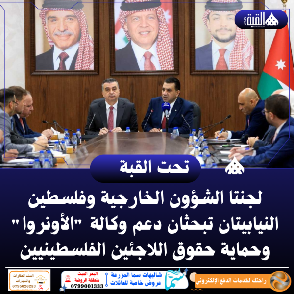 لجنتا الشؤون الخارجية وفلسطين النيابيتان تبحثان دعم وكالة الأونروا وحماية حقوق اللاجئين الفلسطينيين