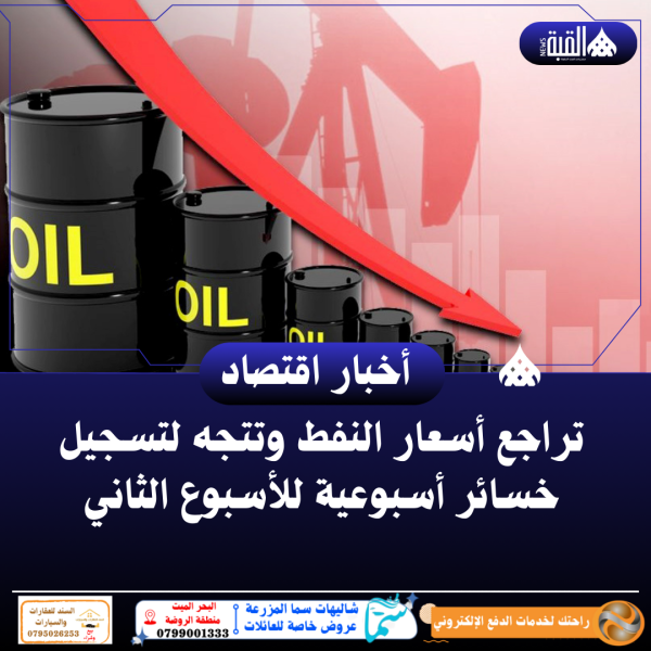 تراجع أسعار النفط وتتجه لتسجيل خسائر أسبوعية للأسبوع الثاني