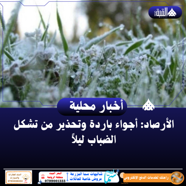 الأرصاد: أجواء باردة وتحذير من تشكل الضباب ليلاً