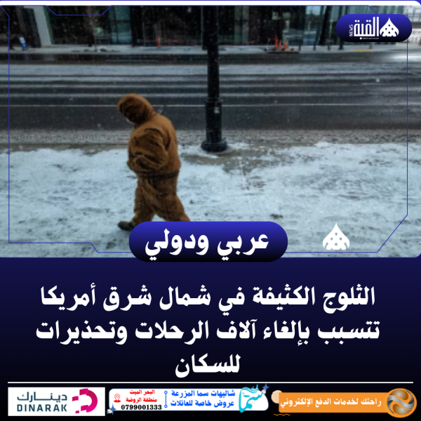 الثلوج الكثيفة في شمال شرق أمريكا تتسبب بإلغاء آلاف الرحلات وتحذيرات للسكان