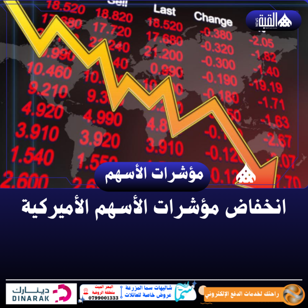 انخفاض مؤشرات الأسهم الأميركية