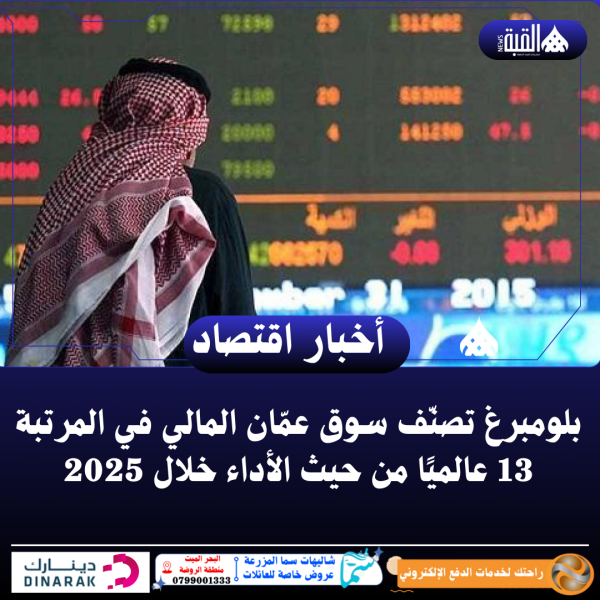 بلومبرغ تصنّف سوق عمّان المالي في المرتبة 13 عالميًا من حيث الأداء خلال 2025