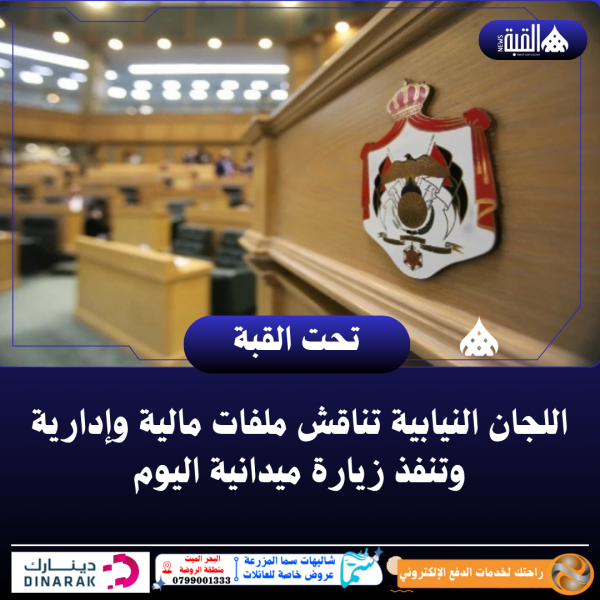 اللجان النيابية تناقش ملفات مالية وإدارية وتنفذ زيارة ميدانية اليوم