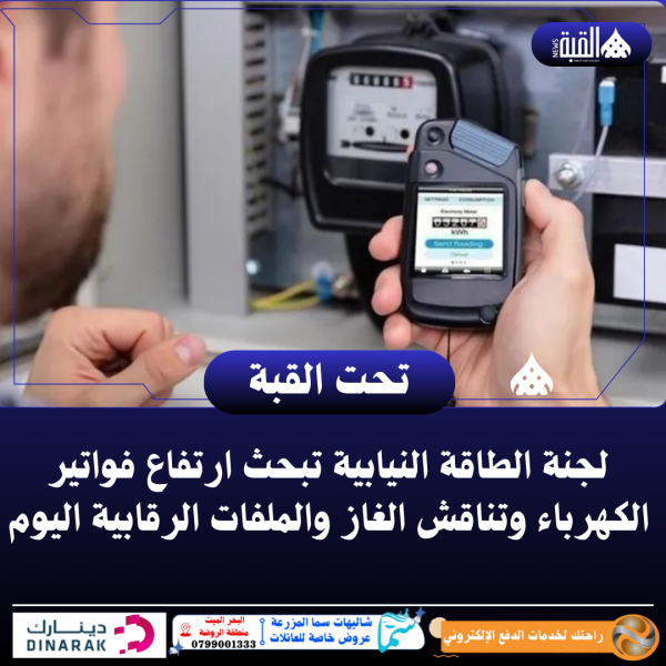 لجنة الطاقة النيابية تبحث ارتفاع فواتير الكهرباء وتناقش الغاز والملفات الرقابية اليوم