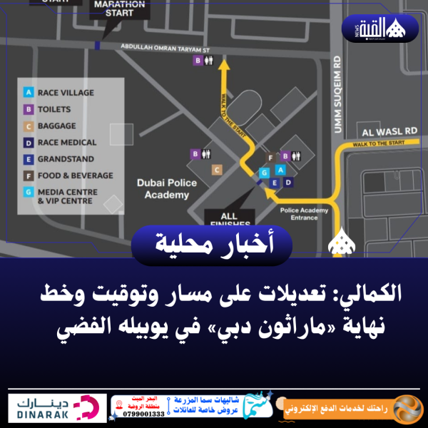 الكمالي: تعديلات على مسار وتوقيت وخط نهاية «ماراثون دبي» في يوبيله الفضي