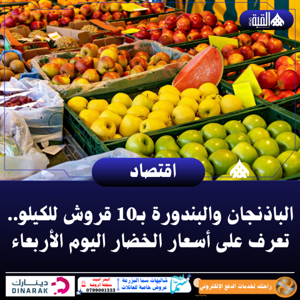 الباذنجان والبندورة بـ10 قروش للكيلو.. تعرف على أسعار الخضار اليوم الأربعاء