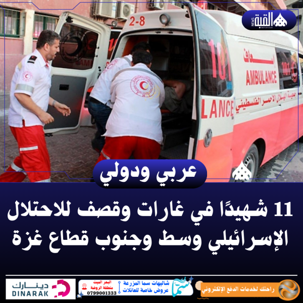11 شهيدًا في غارات وقصف للاحتلال الإسرائيلي وسط وجنوب قطاع غزة
