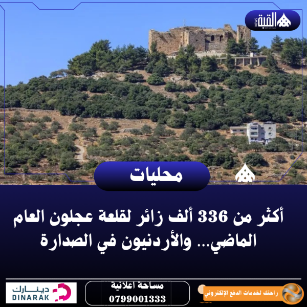 أكثر من 336 ألف زائر لقلعة عجلون العام الماضي… والأردنيون في الصدارة