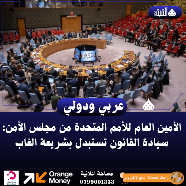 الأمين العام للأمم المتحدة من مجلس الأمن: سيادة القانون تستبدل بشريعة الغاب