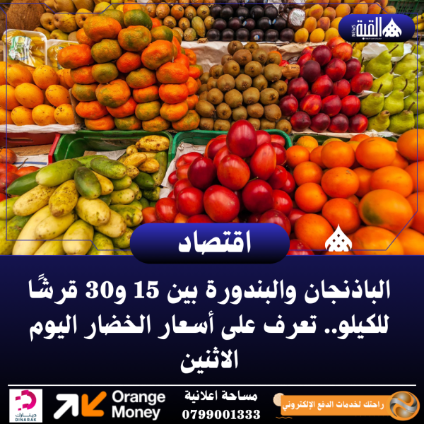 الباذنجان والبندورة بين 15 و30 قرشًا للكيلو.. تعرف على أسعار الخضار اليوم الاثنين
