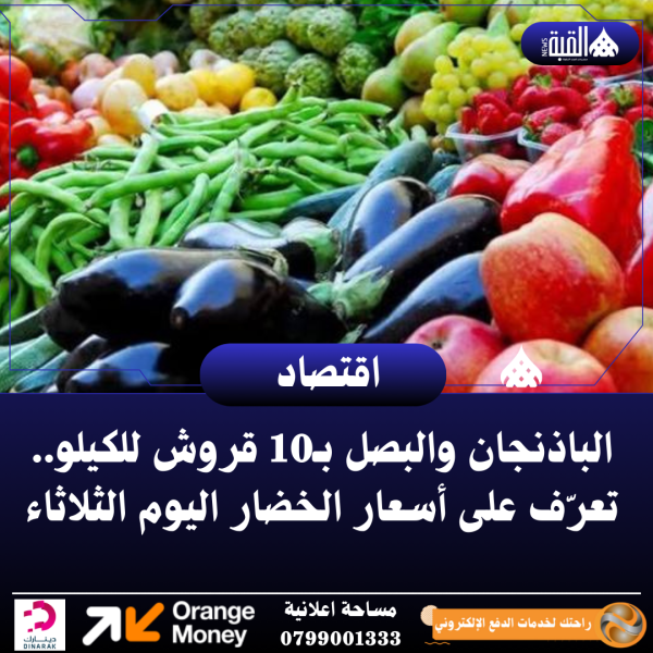 الباذنجان والبصل بـ10 قروش للكيلو.. تعرّف على أسعار الخضار اليوم الثلاثاء