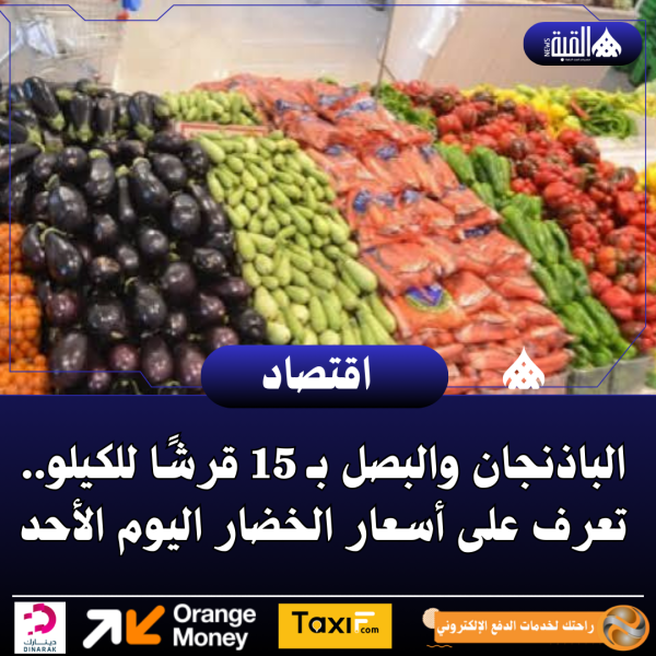 الباذنجان والبصل بـ 15 قرشًا للكيلو.. تعرف على أسعار الخضار اليوم الأحد