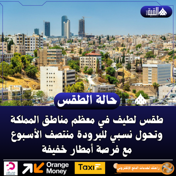 طقس لطيف في معظم مناطق المملكة وتحول نسبي للبرودة منتصف الأسبوع مع فرصة أمطار خفيفة