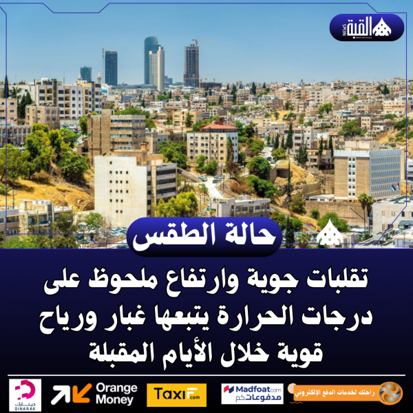 تقلبات جوية وارتفاع ملحوظ على درجات الحرارة يتبعها غبار ورياح قوية خلال الأيام المقبلة