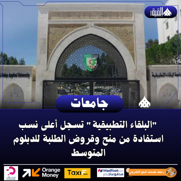 البلقاء التطبيقية تسجل أعلى نسب استفادة من منح وقروض الطلبة للدبلوم المتوسط