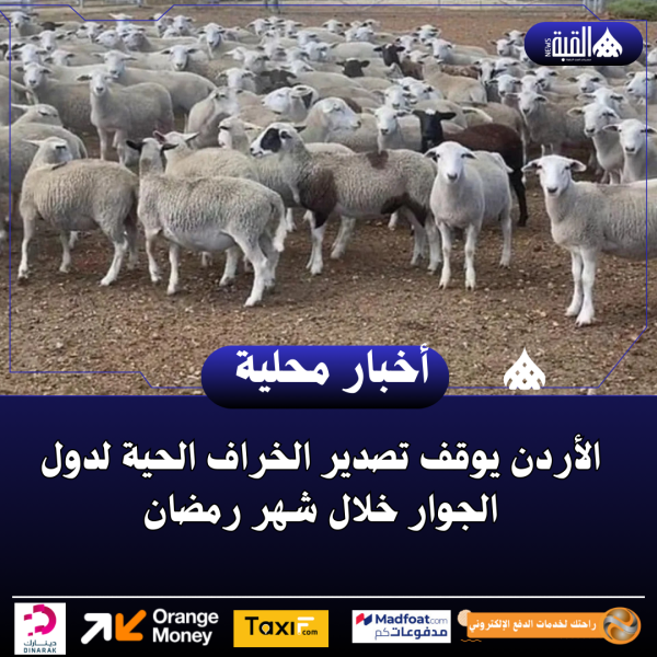 الأردن يوقف تصدير الخراف الحية لدول الجوار خلال شهر رمضان