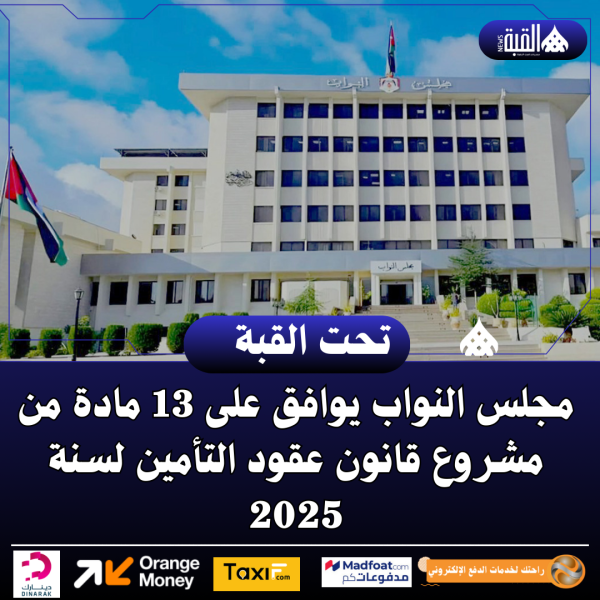 مجلس النواب يوافق على 13 مادة من مشروع قانون عقود التأمين لسنة 2025