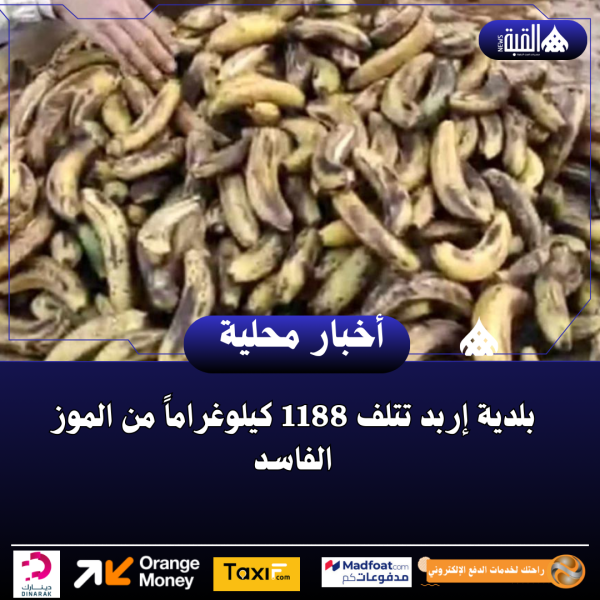 بلدية إربد تتلف 1188 كيلوغراماً من الموز الفاسد