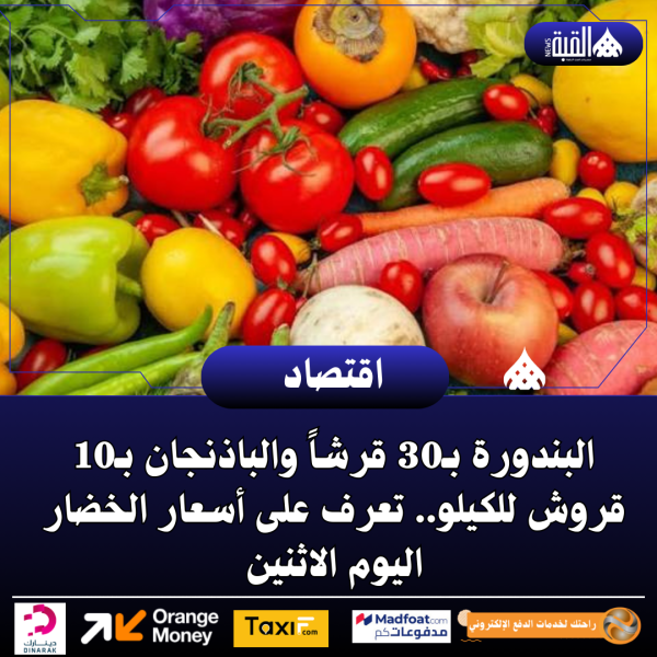 البندورة بـ30 قرشاً والباذنجان بـ10 قروش للكيلو.. تعرف على أسعار الخضار اليوم الاثنين