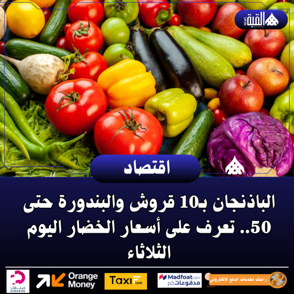 الباذنجان بـ10 قروش والبندورة حتى 50.. تعرف على أسعار الخضار اليوم الثلاثاء