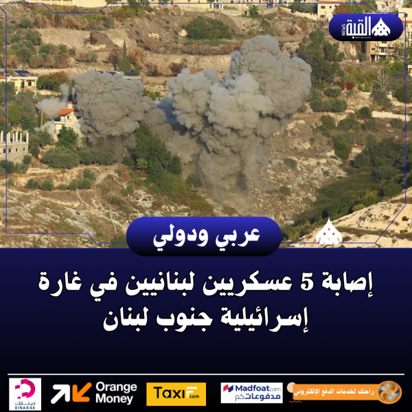 إصابة 5 عسكريين لبنانيين في غارة إسرائيلية جنوب لبنان