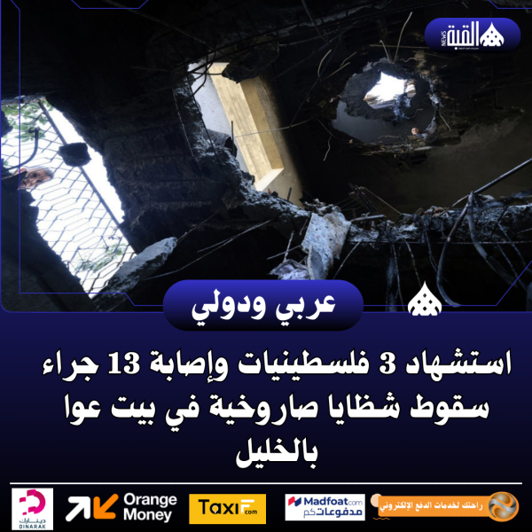 استشهاد 3 فلسطينيات وإصابة 13 جراء سقوط شظايا صاروخية في بيت عوا بالخليل