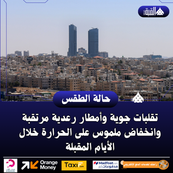 تقلبات جوية وأمطار رعدية مرتقبة وانخفاض ملموس على الحرارة خلال الأيام المقبلة