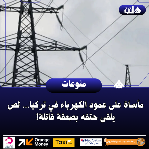 مأساة على عمود الكهرباء في تركيا… لص يلقى حتفه بصعقة قاتلة!