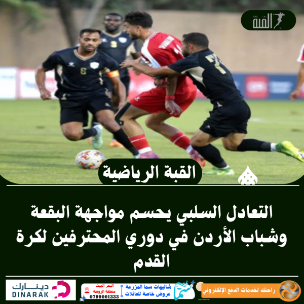 التعادل السلبي يحسم مواجهة البقعة وشباب الأردن في دوري المحترفين لكرة القدم