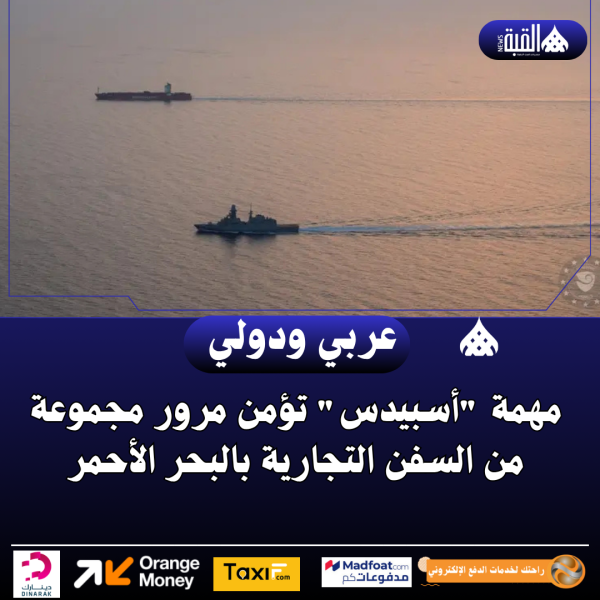 مهمة أسبيدس تؤمن مرور مجموعة من السفن التجارية بالبحر الأحمر