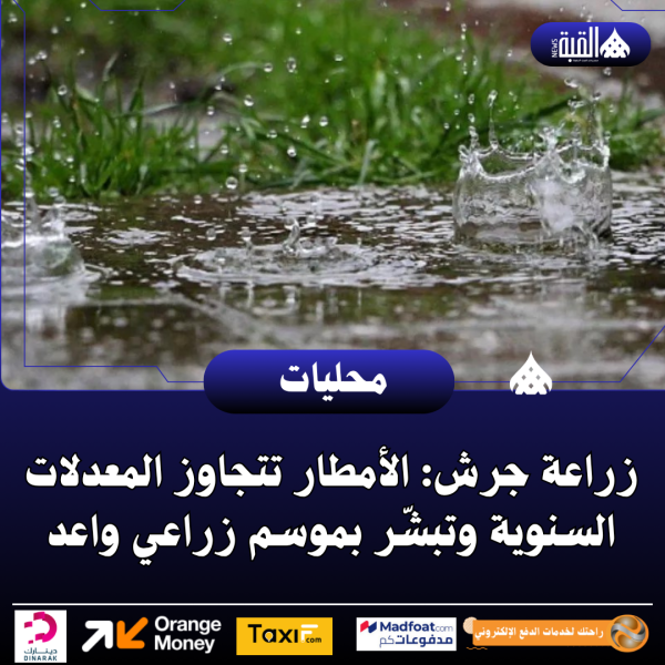 زراعة جرش: الأمطار تتجاوز المعدلات السنوية وتبشّر بموسم زراعي واعد