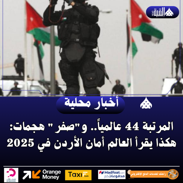 المرتبة 44 عالمياً.. وصفر هجمات: هكذا يقرأ العالم أمان الأردن في 2025