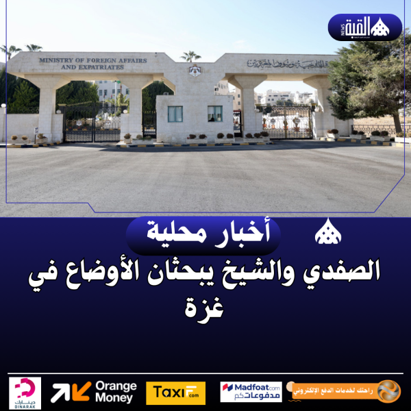 الصفدي والشيخ يبحثان الأوضاع في غزة