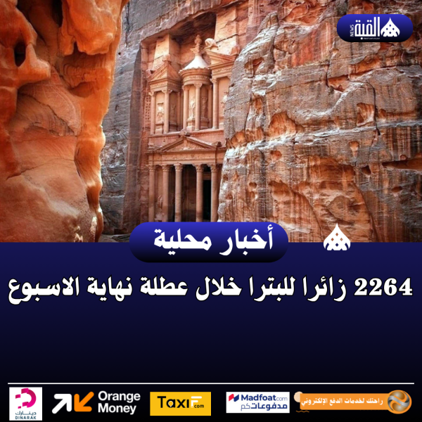 2264 زائرا للبترا خلال عطلة نهاية الاسبوع