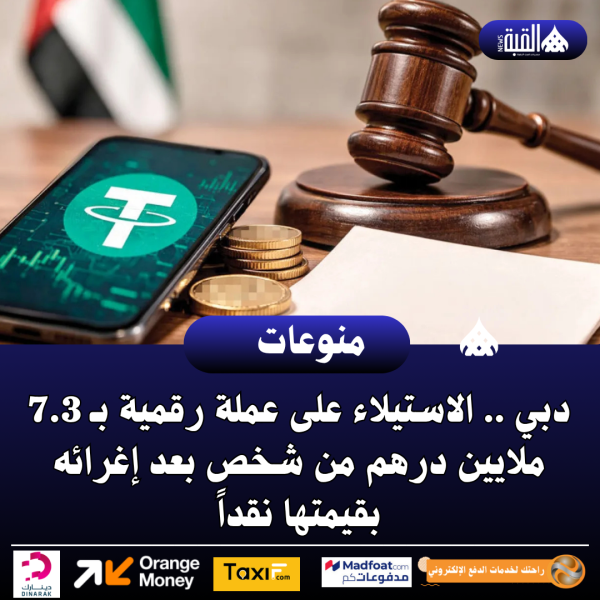 دبي .. الاستيلاء على عملة رقمية بـ 7.3 ملايين درهم من شخص بعد إغرائه بقيمتها نقداً