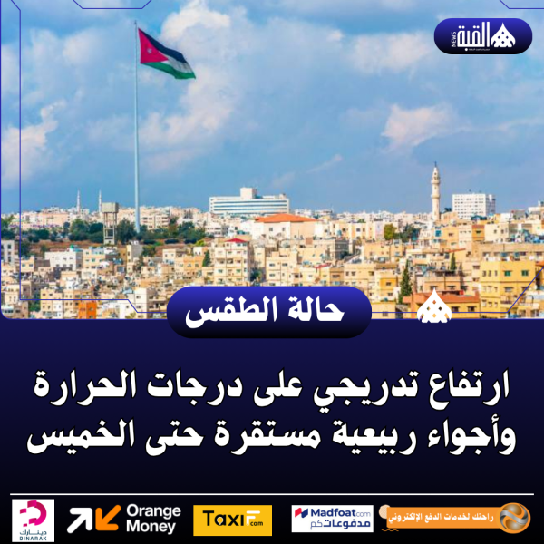ارتفاع تدريجي على درجات الحرارة وأجواء ربيعية مستقرة حتى الخميس