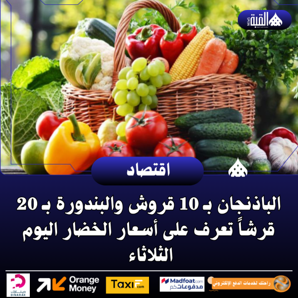 الباذنجان بـ 10 قروش والبندورة بـ 20 قرشاً تعرف على أسعار الخضار اليوم الثلاثاء