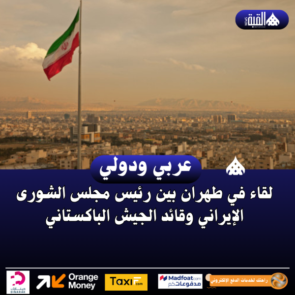 لقاء في طهران بين رئيس مجلس الشورى الإيراني وقائد الجيش الباكستاني