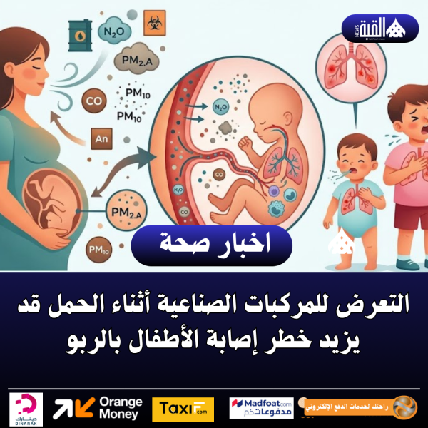 التعرض للمركبات الصناعية أثناء الحمل قد يزيد خطر إصابة الأطفال بالربو