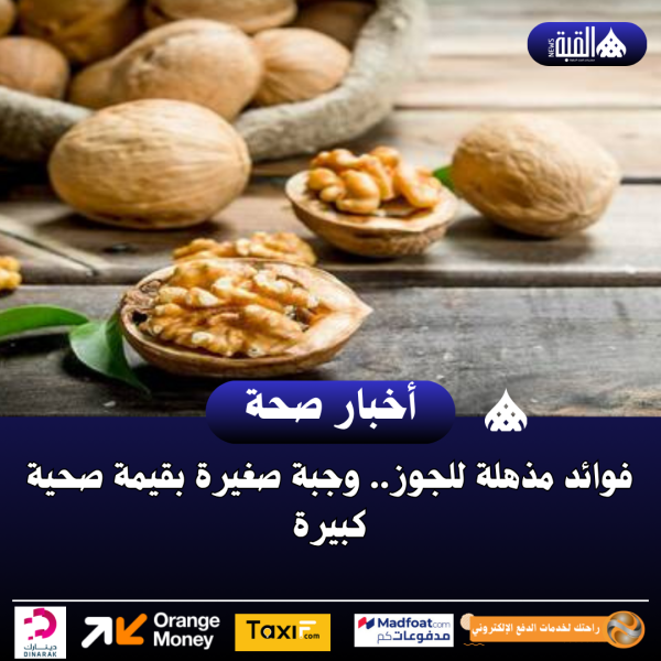فوائد مذهلة للجوز.. وجبة صغيرة بقيمة صحية كبيرة