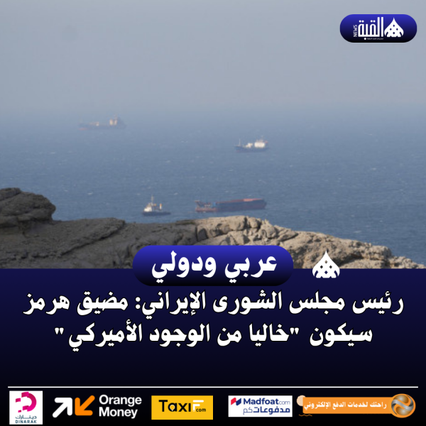 رئيس مجلس الشورى الإيراني: مضيق هرمز سيكون خاليا من الوجود الأميركي