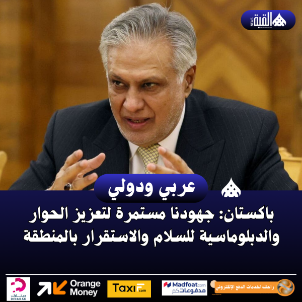 باكستان: جهودنا مستمرة لتعزيز الحوار والدبلوماسية للسلام والاستقرار بالمنطقة